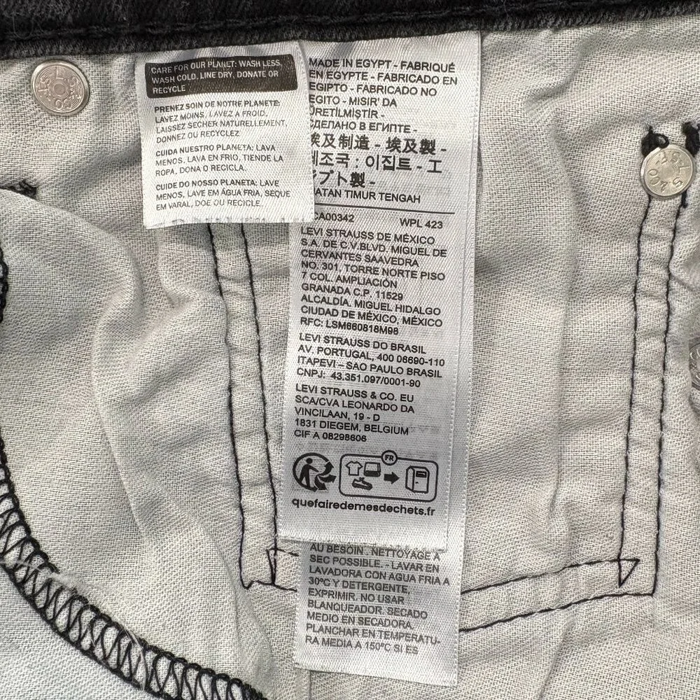 Levi's 514 Straight Fit Jeans 99% Cotton Black Midnight Men's Size 40 x 32